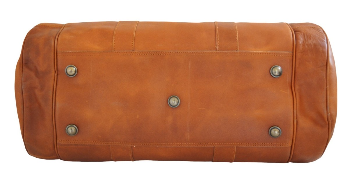 22 inch Handmade Leather Travel Duffle Gym Bag for Men Vintage