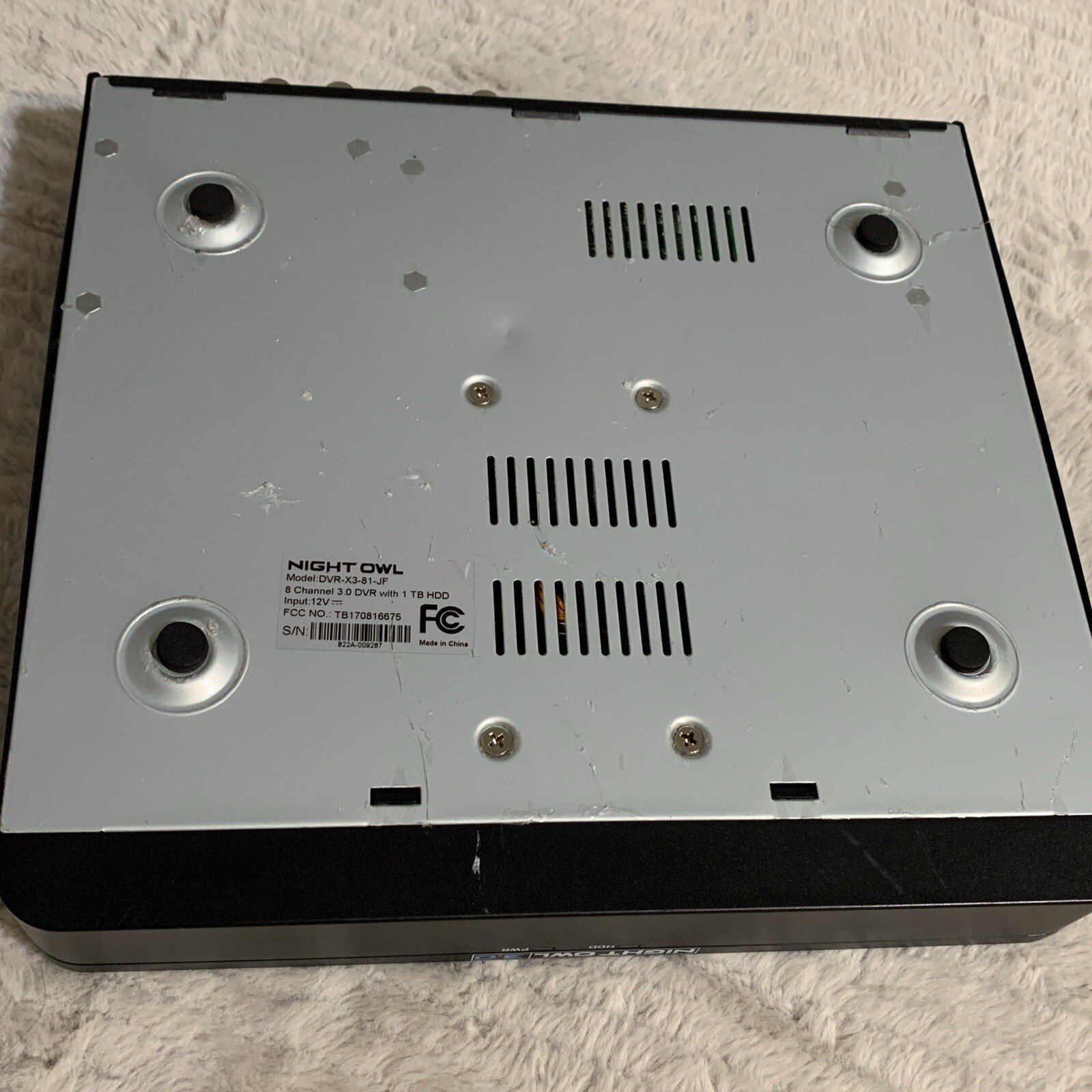 Night Owl DVR 3.0 Model DVRX381JF 1TB HDD 8 Channels /With Power