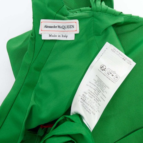 ALEXANDER MCQUEEN 2023 kelly green open back puff sleeve midi dress IT38 XS - Foto 9 di 9