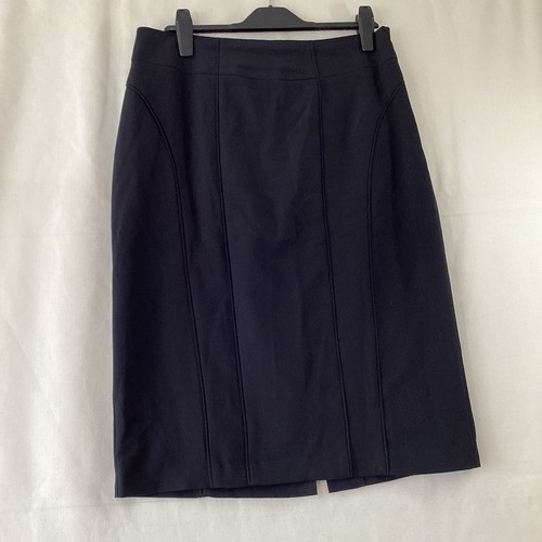 Marks and Spencer Womens Black Pencil Skirt Size 14 Lined Side Zip