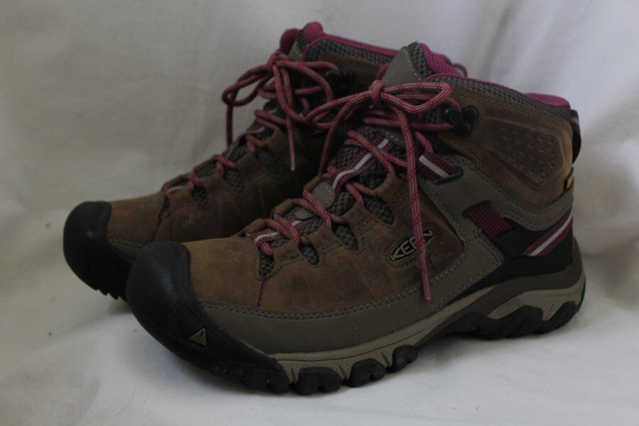 Stivali da trekking KEEN 39 5 US 9 da donna in pelle marrone tortora Targhee II