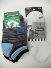 9 Pairs Foot Locker Assorted Ultra Lite Low Cut  Quarter Socks Youth 11-3