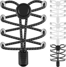 Elastic No Tie Shoe Laces - Tieless Shoelaces for Adults and Kids - 4 Pairs, Hea