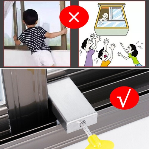 Anti-theft Door Window Lock Security Latches Sliding Sash Stopper Child Safety@ - Picture 5 of 18
