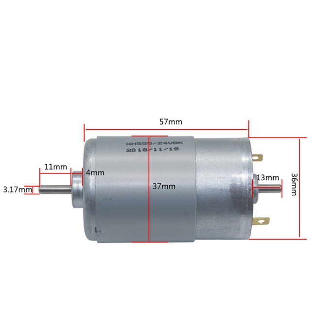RS555 Micro 37mm Electric Motor DC 6V24V 12V Low Speed Double Dual