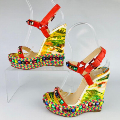 Christian Louboutin CATACLOU 140 / Multicolor Wedge Sandals