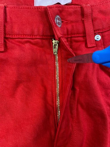 Revice Jeans Womens 32 Red Pleated Casual 32" Inseam 10389 - Picture 4 of 12