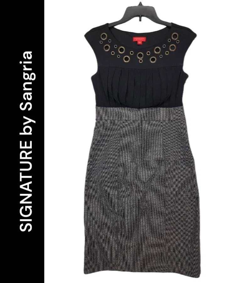 Signature By Sangria Women Black Gray Size 6 sleeveless Stretch