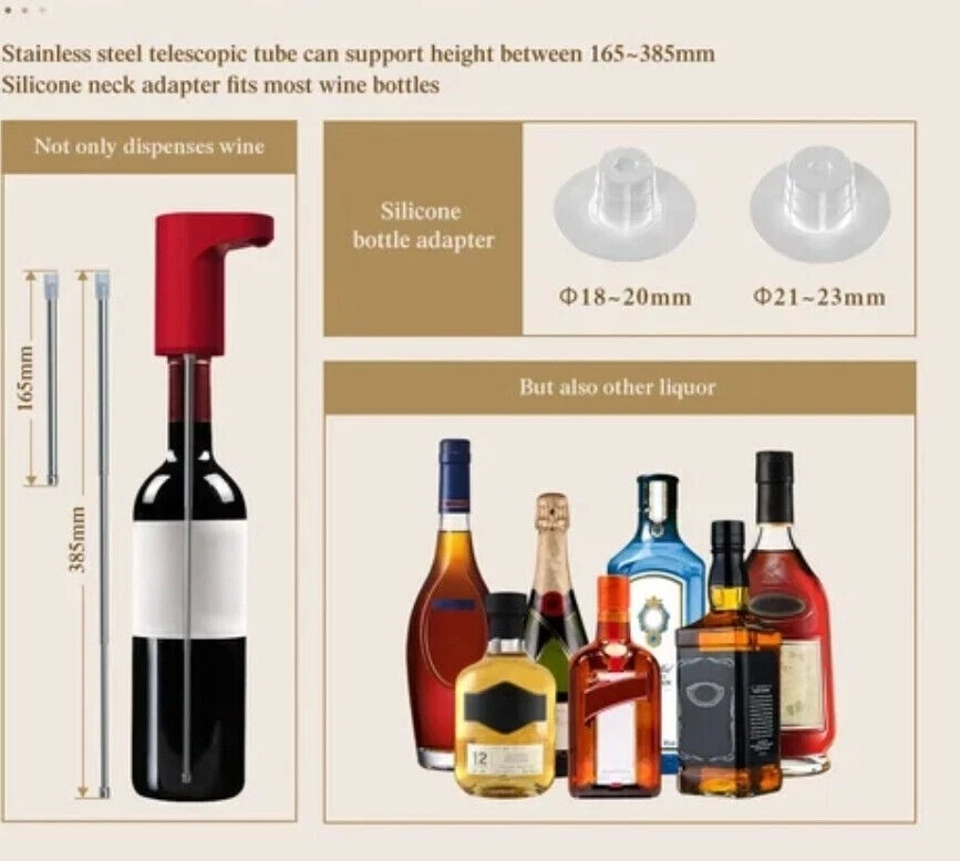 Dispensador Digital Automático de Toma y Vino Tipo C Recargable Redsack Rojo Negro Foto 4 de 4