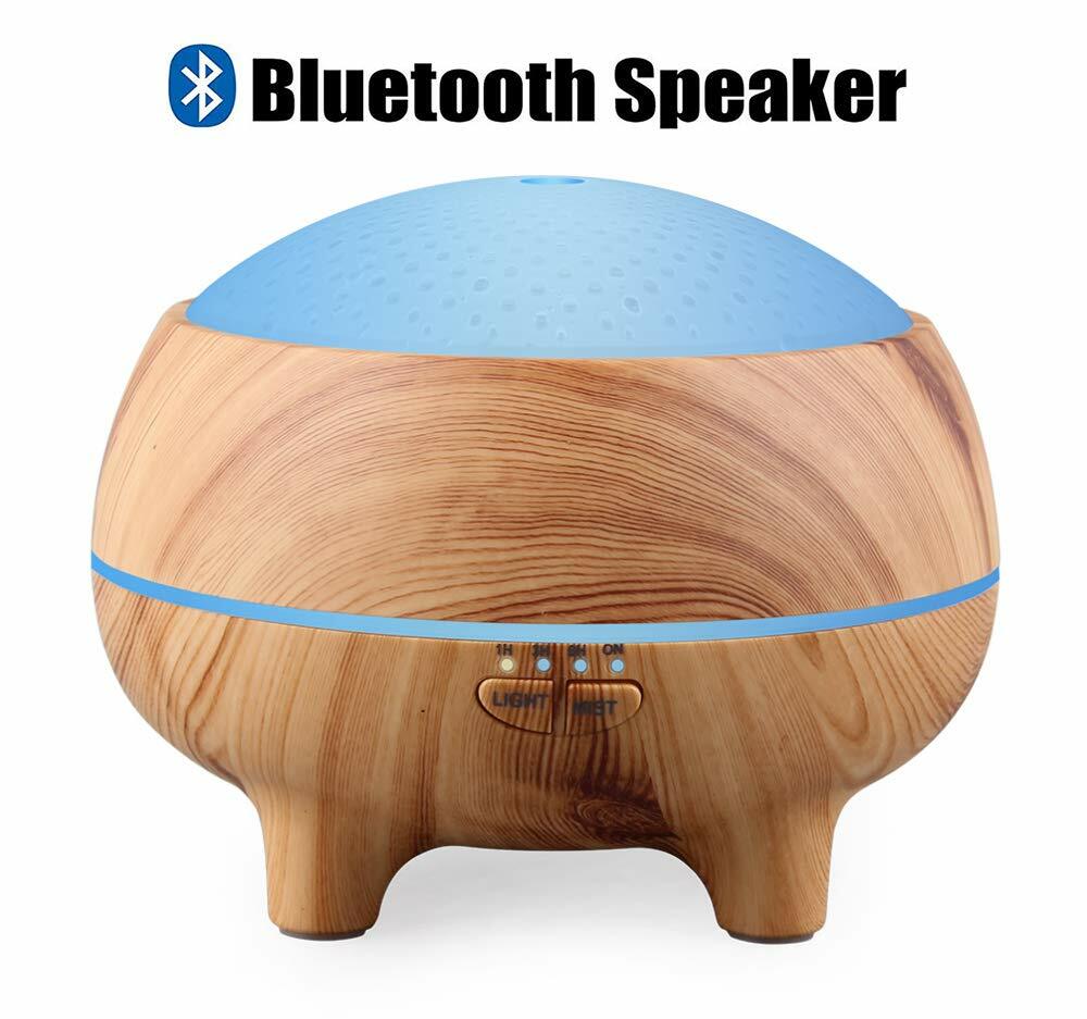 Bluetooth Essential Oil Diffuser with Wood Grain Design 300ml Aromatherapy Speaker-image