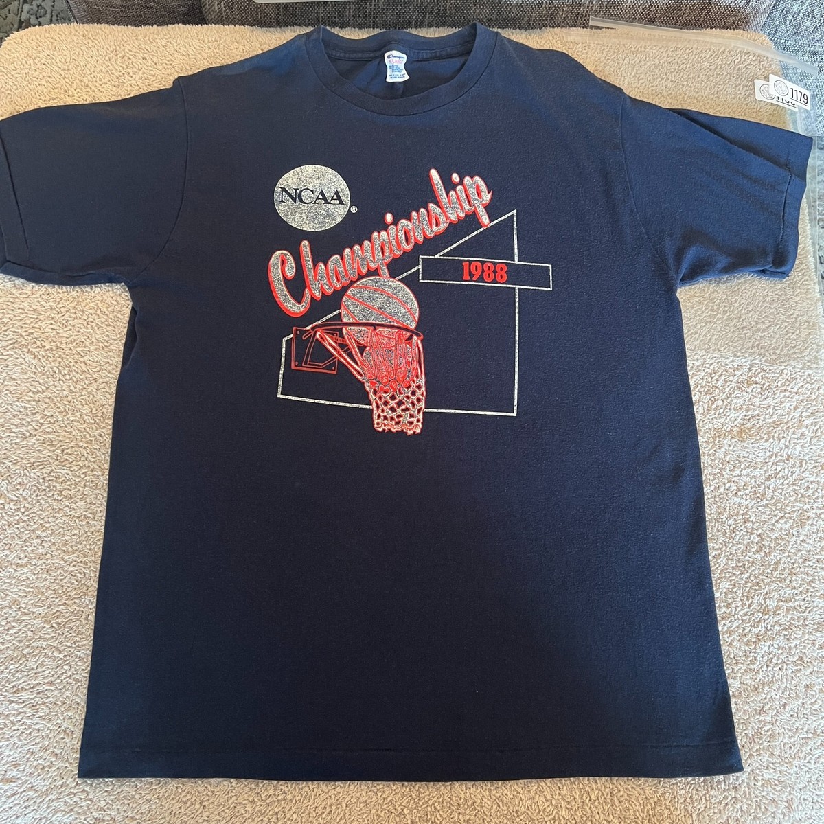 VINTAGE Champion NCAA Basketball Championship 1988 Shirt Adult