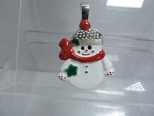 Enamel snowman christmas ornament or could be used as a necklace very pretty