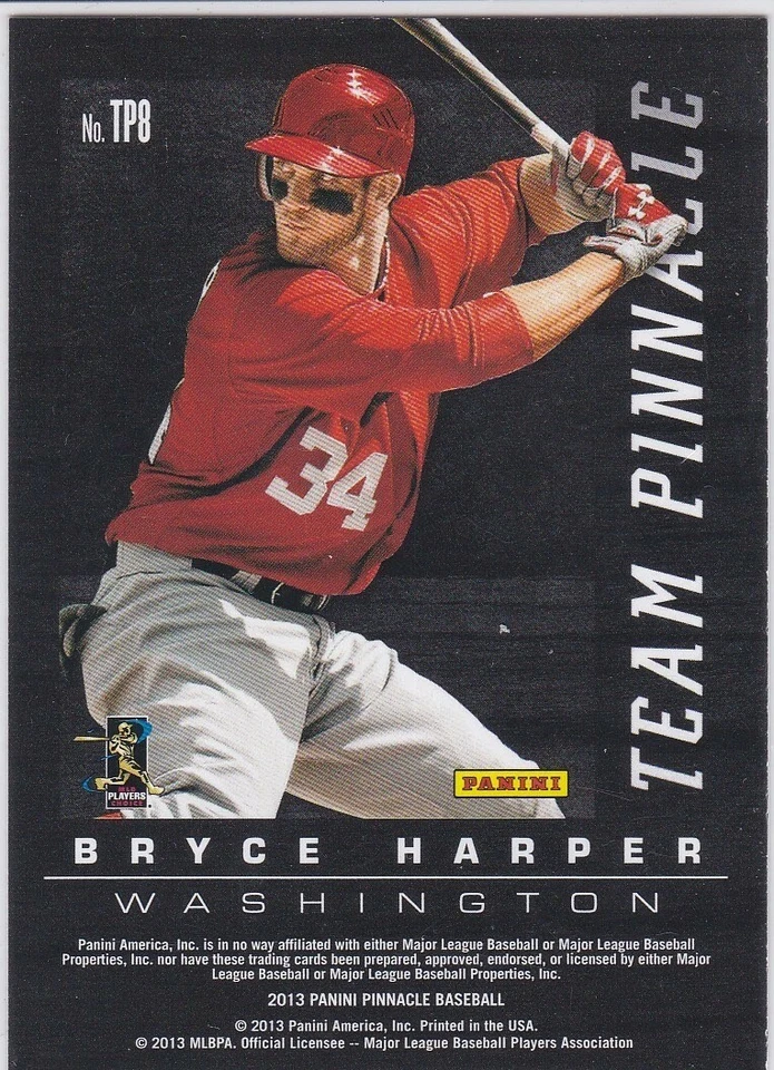 Tarjeta de béisbol BO JACKSON & BRYCE HARPER doble equipo pinnacle inserto raro 2013 ¡LE! Foto 2 de 2