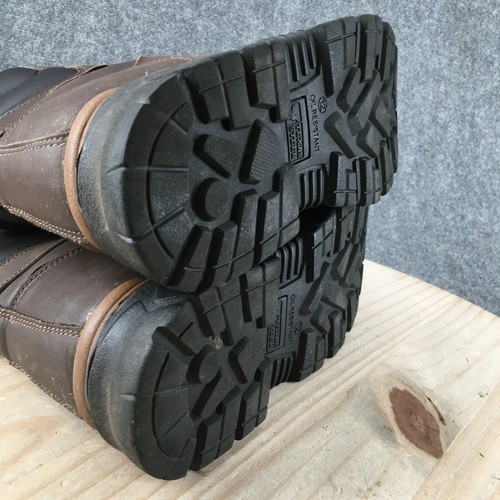 Texas Steer Work Boots Mens 12 Maximus Brown Faux Leather Lace Up Steel Toe - Picture 9 of 18