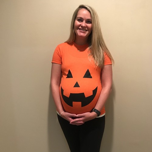maternity pumpkin shirt funny halloween 