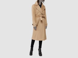 beige wrap coat womens