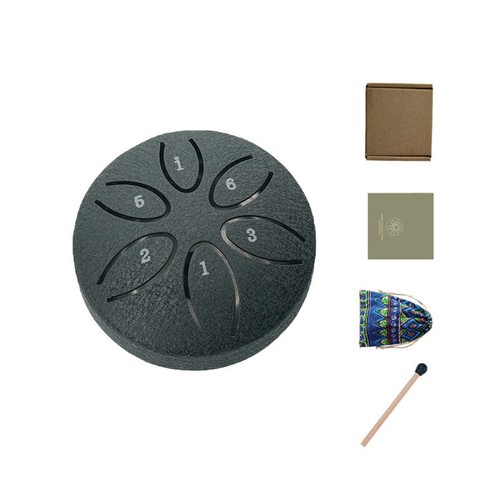 Mini tambor de lengua de acero 3 pulgadas 6 notas bolsillo Handpan instrumento de percusión - Imagen 6 de 17