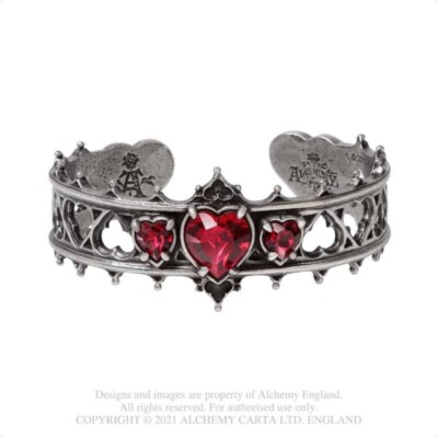 Gothic rotes Herz Armreif Heart Armband Armreifen Neo Viktorianisch ALCHEMY A78