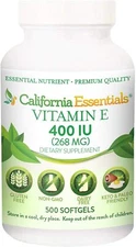 Vitamin E 400 IU (268 MG) Antioxidant Supplement & Immune Support (500 Softgels)