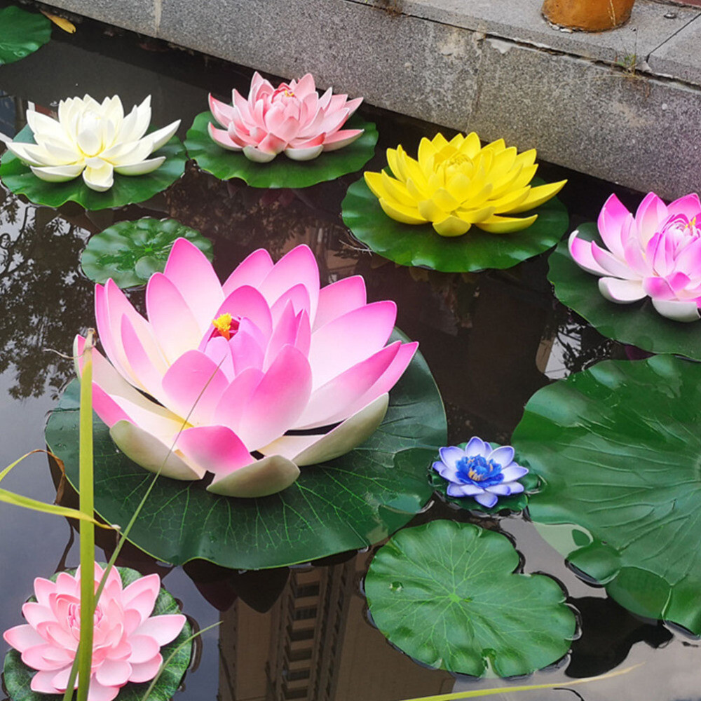 14Pcs Fake Lily Pads Ponds Realistic Water Simulation Plants