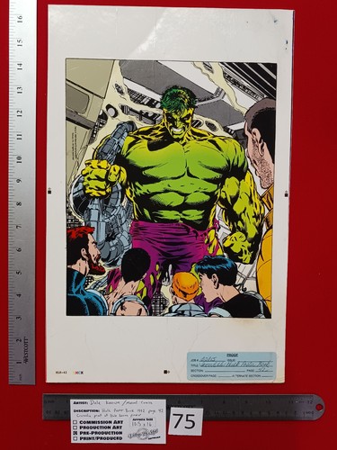 Dale Keown Kunst, Cromalin Beweis aus Hulk Poster Buch Seite 42 (R-75)