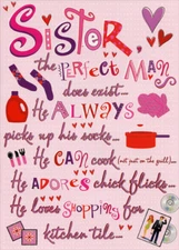 The Perfect Man Sister Valentines Day Card - Greeting Card by Designer Greetings