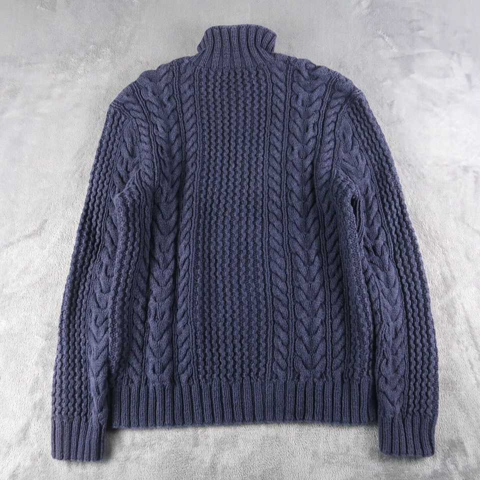 Suéter Ralph Lauren Rugby Para Hombres Cuello XL Pescado Pescador Tejido con Cable Azul Marino Foto 2 de 4