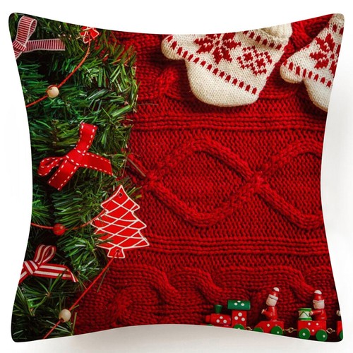 Throw PILLOW COVER Christmas Red White Xmas Double-Sided Cushion Case 18x18" USA - Picture 55 of 59