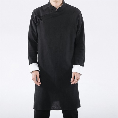 Uniforme de algodón Ip Man Wing Chun Tai Chi kung fu para hombre vestido superior negro stock - Imagen 4 de 11