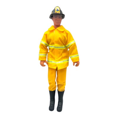 Vintage Power Team Elite Fire Fighter 12'' Action Figure Brown Hair