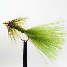 3 x Gold Head Olive Damsel Marabou Long Shank Sizes 8,10,12,14 Available