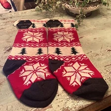 Max Studio Home  Christmas Red, Black And Cream  Stocking 20” Beautiful Lot 2