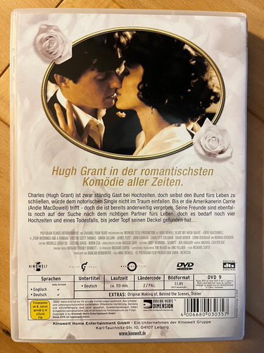 DVD - Vier Hochzeiten und ein Todesfall - Hugh Grant - Andie MacDowell - Bild 2 von 2