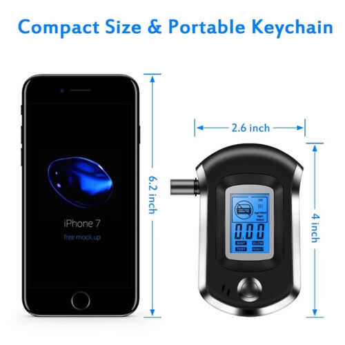 UK Polices Digital Breath Alcohol Analyzer Tester LCD Breathalyzer Test Detector - Picture 6 of 12
