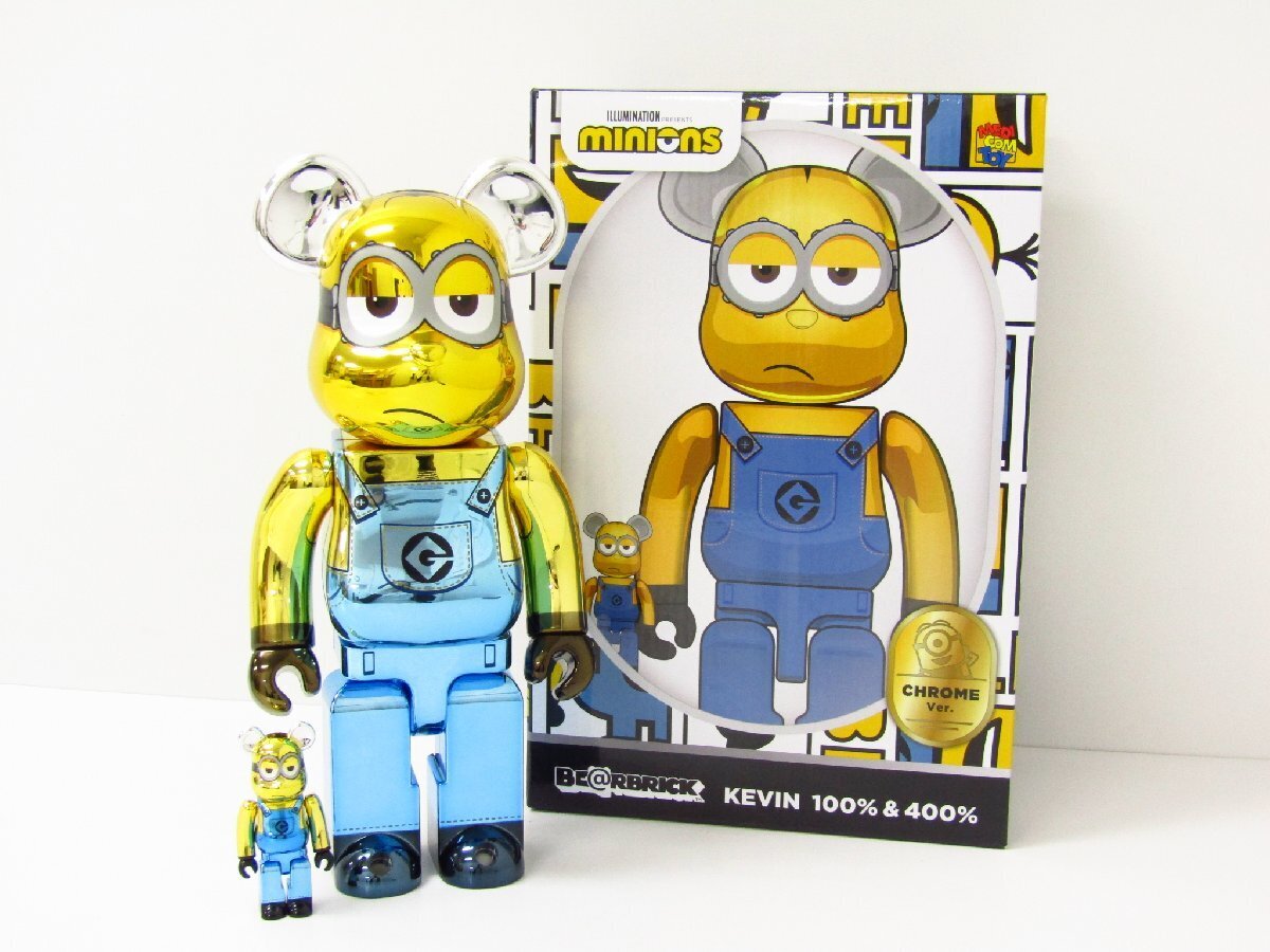 Be@Rbrick Bearbrick Minions Kevin 100 400 Gold Chrome Be@Rbrick Bearbrick Minions Kevin 100 400 Gold Chrome