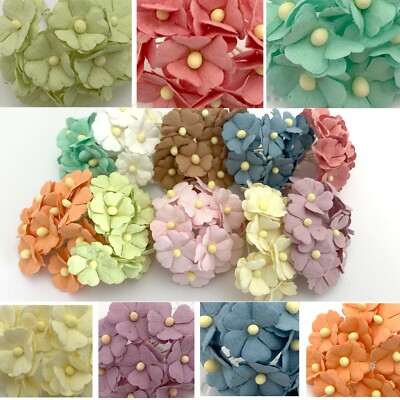 3/4'' - 2 cm Pastel Wedding Craft Scrapbook Small Cottage Paper Flower (S11L)