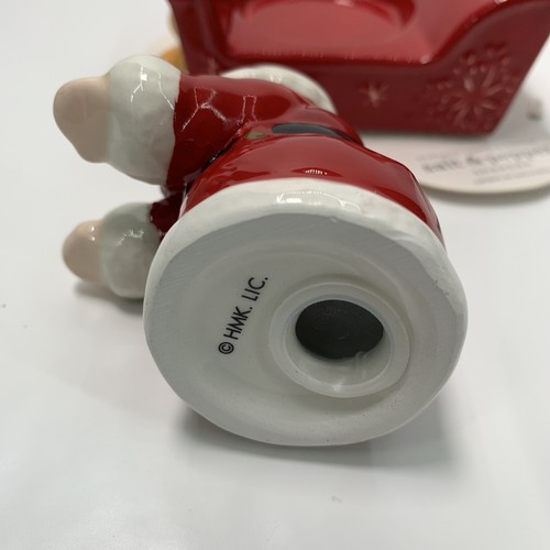 Hallmark Santa and Sleigh Stacking Ceramic Salt and Pepper Shakers Christmas - 第 7/11 張圖片