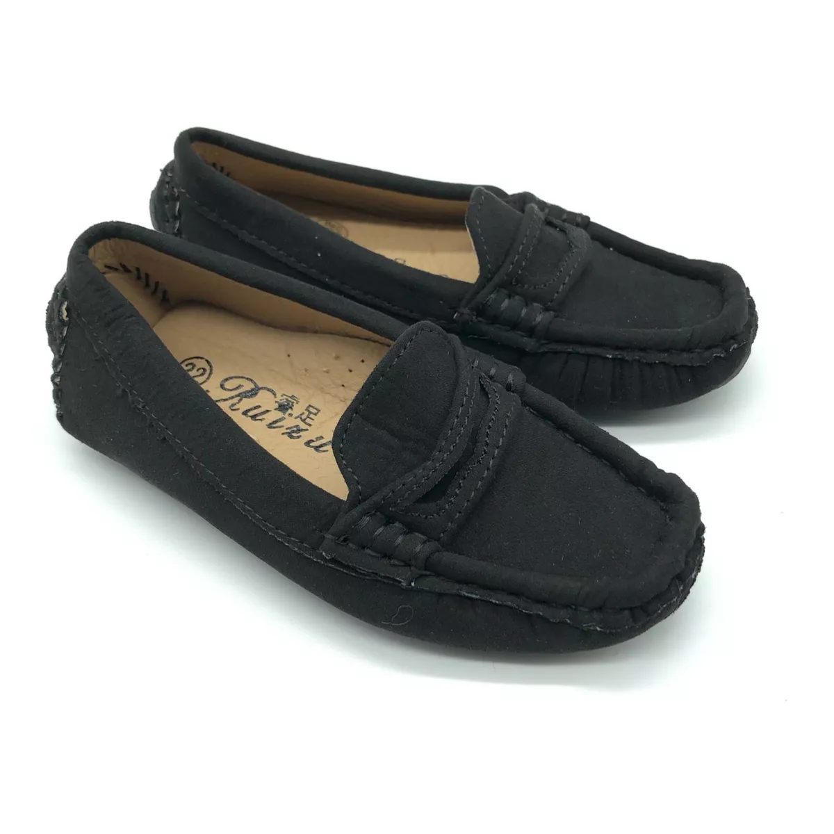 Ruizu Toddler Boys Loafers Slip On Faux Suede Black Dress Up