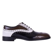 DOLCE & GABBANA Brogue Shoes ROMA Black Brown White 39 US 6 UK 5