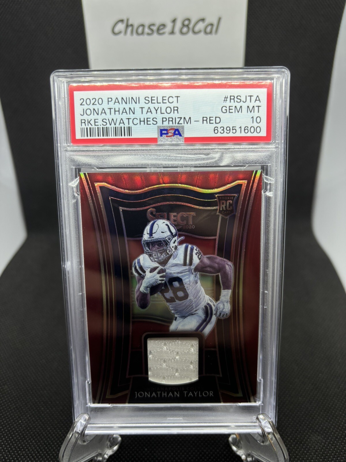 Jonathan Taylor Panini Select Rookie Swatches Prizm #RSJTA Red