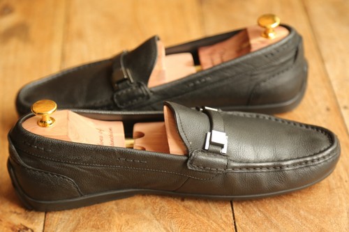 Hugo Boss Black Leather Driving Shoes Loafers Mens UK 8.5 US 9.5 EU 42.5 - Picture 6 of 12