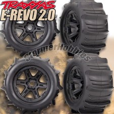  4 Traxxas Paddle Tires/Wheels Assembled 3.8" Tires for E-REVO VXL 2.0 TRA8674