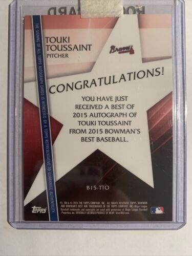 Touki Toussaint Auto Bowmans Best Atlanta Braves - Picture 3 of 3