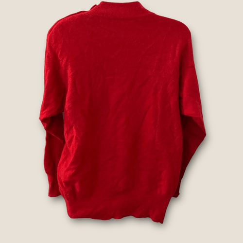 Vintage 70s 80s Dolores Mockneck Side Button Sweater Red - Picture 2 of 7