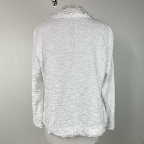 Talbots Jacke Damen Größe L weiß strukturiert offen vorne Frottee Tuch Coastal - Bild 3 von 15