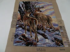 Fully Stitched Collection D'Art DOE & STAG Needlepoint Ready to Frame