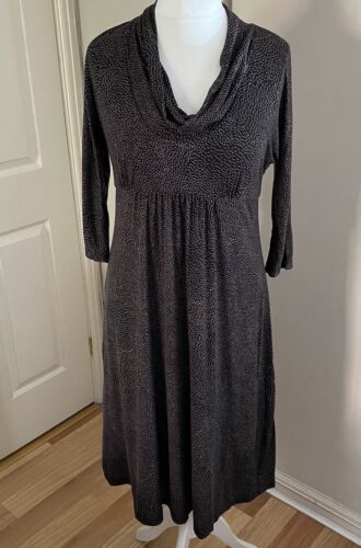 Vestido MaxMara Mezcla Lana Talla EU 46 Marrón y Beige Capucha Cuello Ocasión
