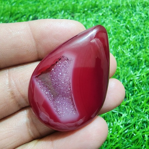 For Jewelry 97.25 Carat Exquisite Yummy Window Druzy Agate Pear Shape Gemstone - Picture 6 of 7