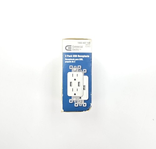 Cargador USB doble eléctrico comercial de 3,6 amperios y receptáculo de 15 amperios, blanco paquete de 2 - Imagen 3 de 6