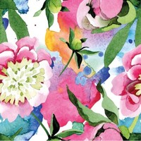 20 Servietten Vivid Summer Gemalt Blumenwelt Aquarell Blumen Garten Deko 33X33Cm